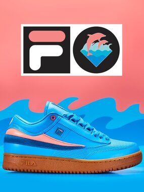 Fila Pink Dolphin T1 Mid Men’s 8 Blue/Gum Limited Edition Streetwear Classic!